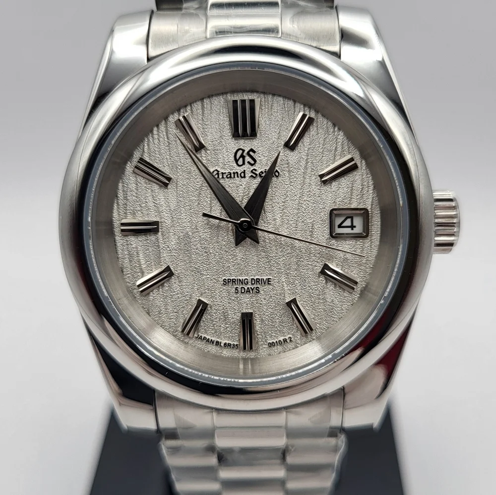 New Custom 39mm Seiko Mod Automatic Watch GS Birchwood Textured Dial